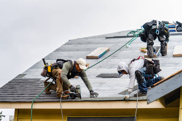 Professional Roofing technician working in Tiverton, RI